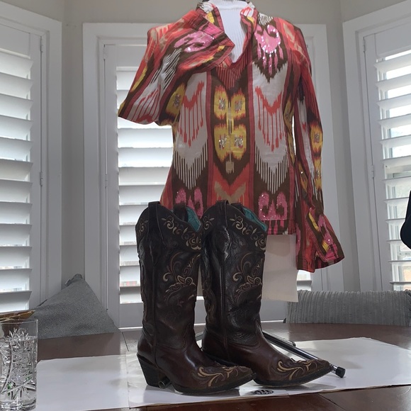 EUC Tory Burch Southwest Bling Top 6 - Picture 2 of 9